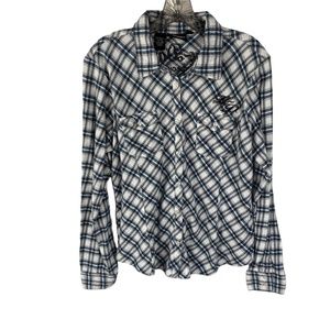 Harley-Davidson Plaid Flannel Button Up Shirt Button Front Size XL Women's